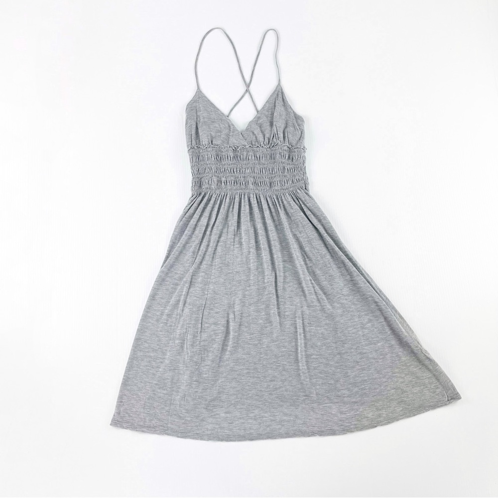 Vince Gray Viscose Spaghetti Strap Sleeveless Summer Dress